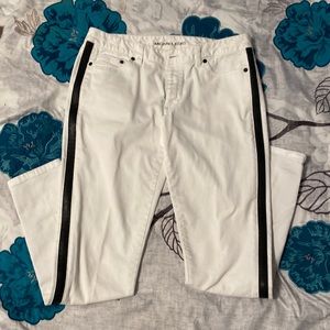 Michael Kors White Skinny Jeans Side Zipper Low Rise